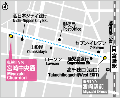 印刷用ページ 公式 ホテル東横inn宮崎中央通 東横イン ビジネスホテル予約